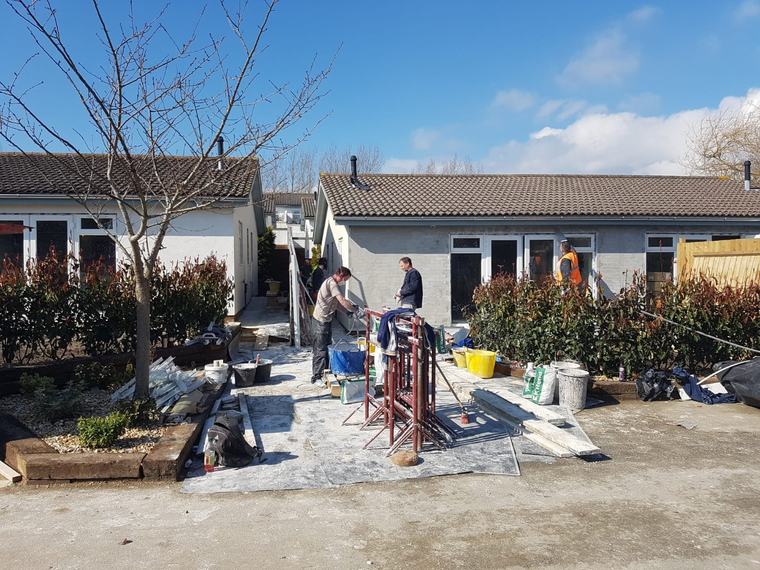Exterior building works with team and materials