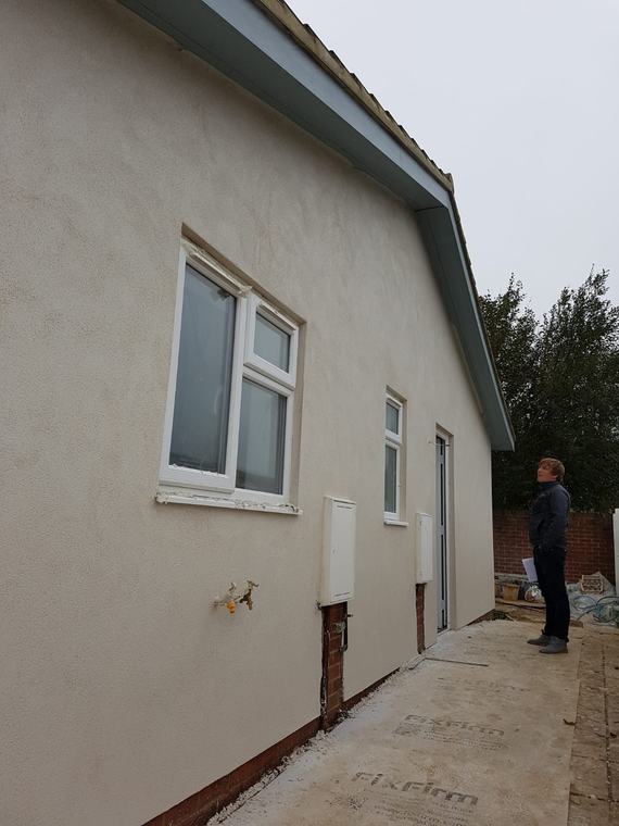 Rendered side elevation with path and exterior inspection