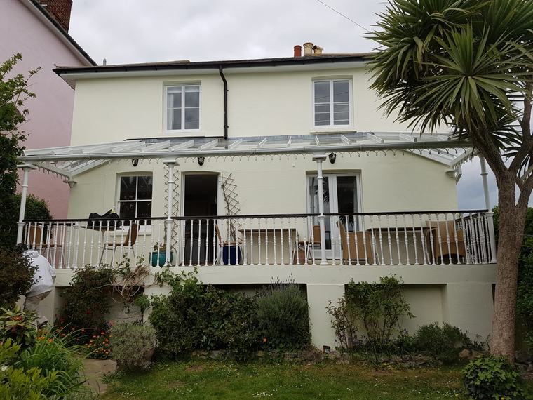 Finished cream front elevation of character property
